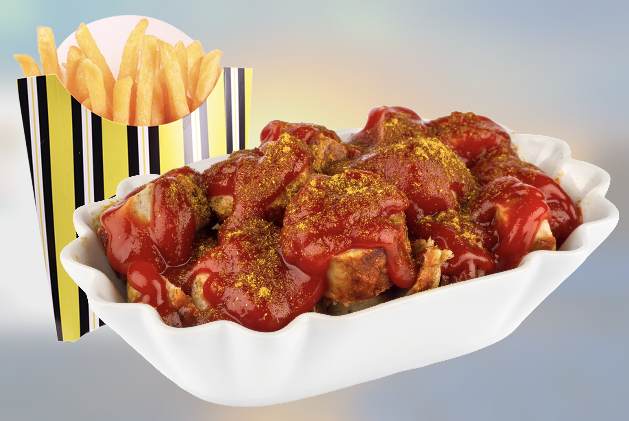 Currywurst mit Pommes
