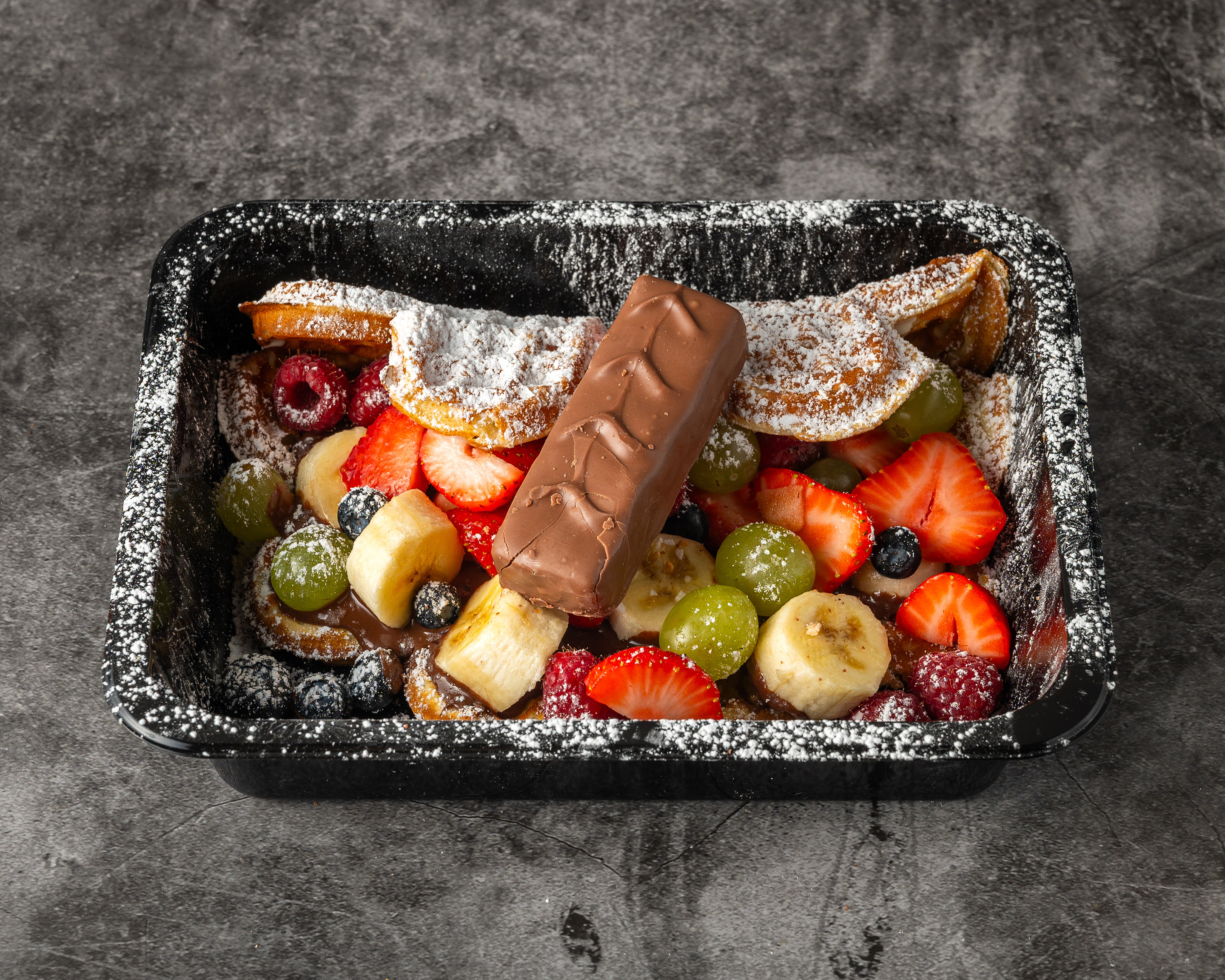 Snickers Deluxe Waffel mit Obst